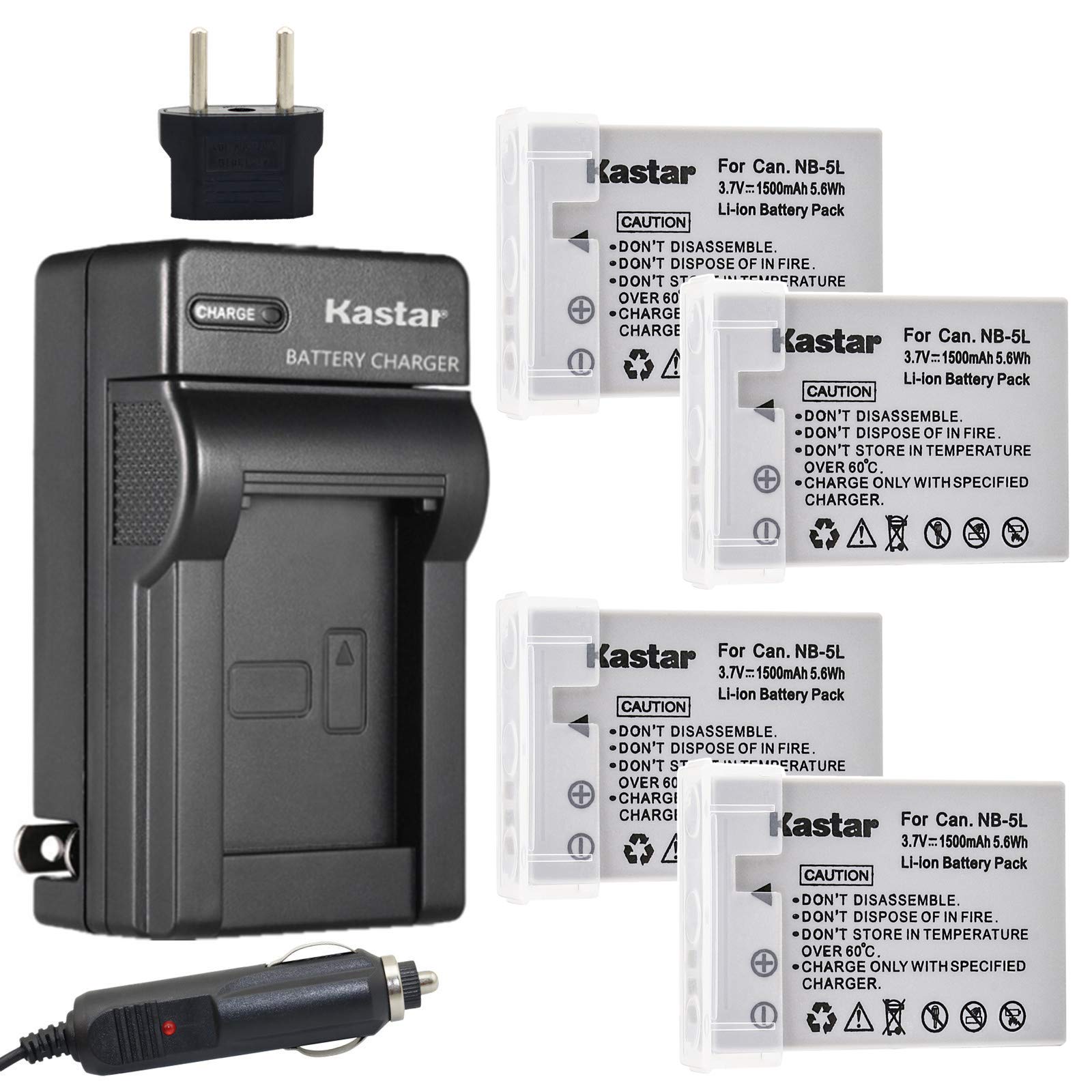 Amazon.com : Kastar NB-5L Battery (4-Pack) and Charger for Canon